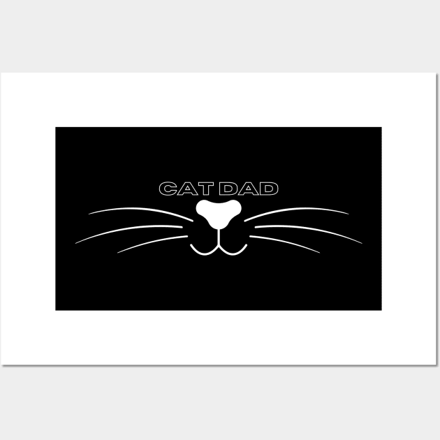 Cat Dad, funny cat design Wall Art by JK Mercha